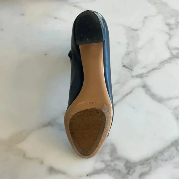 Salvatore Ferragamo | Atri Logo Gold Chain Leather Bootie - Black / Sz 9.5 - Picture 6 of 12